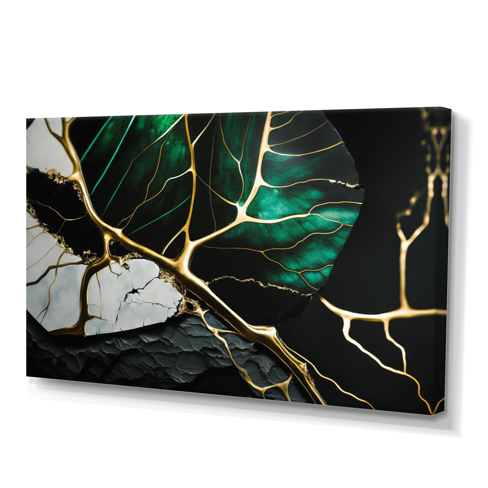 Designart Abstract Geode Gold II Canvas Wall Art