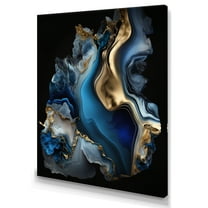 Designart Abstract Geode Marble Blue II Canvas Wall Art