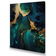thumbnail image 1 of Designart Abstract Geode Marble Green And Gold Canvas Wall Art, 1 of 5