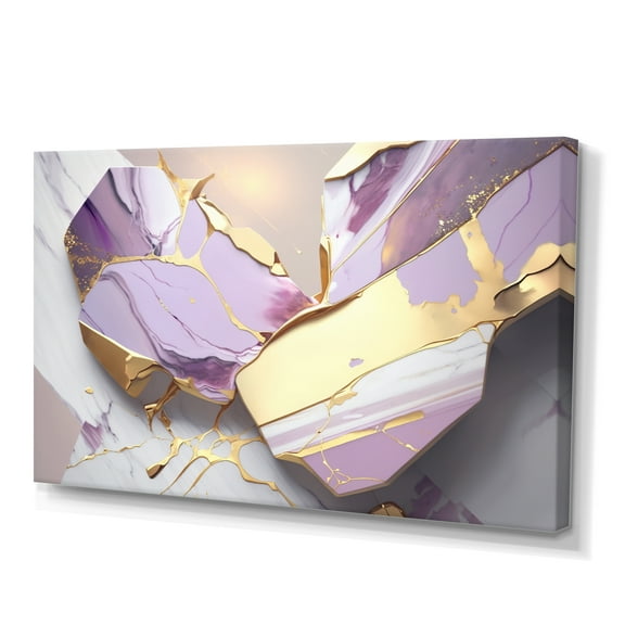 Designart Abstract Geode Pink I Canvas Wall Art