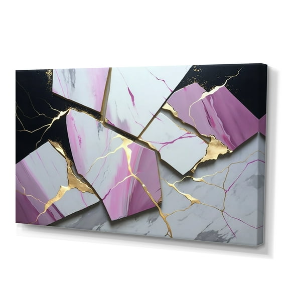 Designart Abstract Geode Pink II Canvas Wall Art