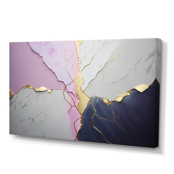 Designart Abstract Geode Pink IV Canvas Wall Art