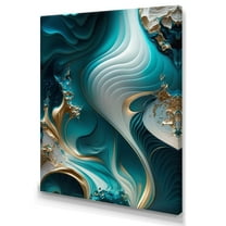 Designart Abstract Geode Turquoise II Canvas Wall Art