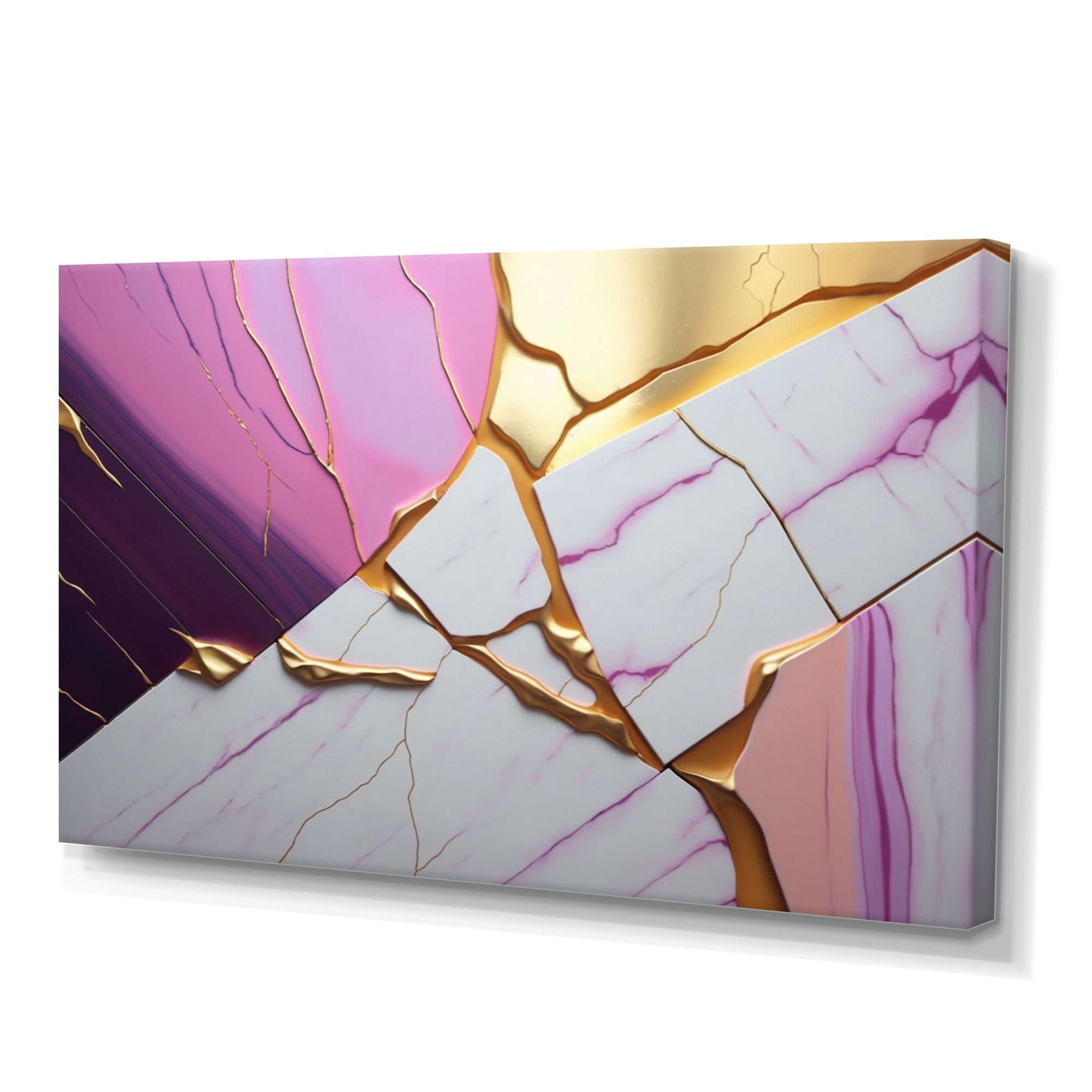 Designart Abstract Geode Violet II Canvas Wall Art