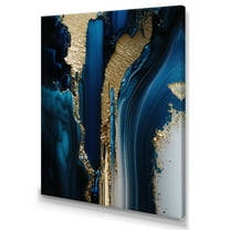 Designart Abstract Geode Waves Gold II Canvas Wall Art