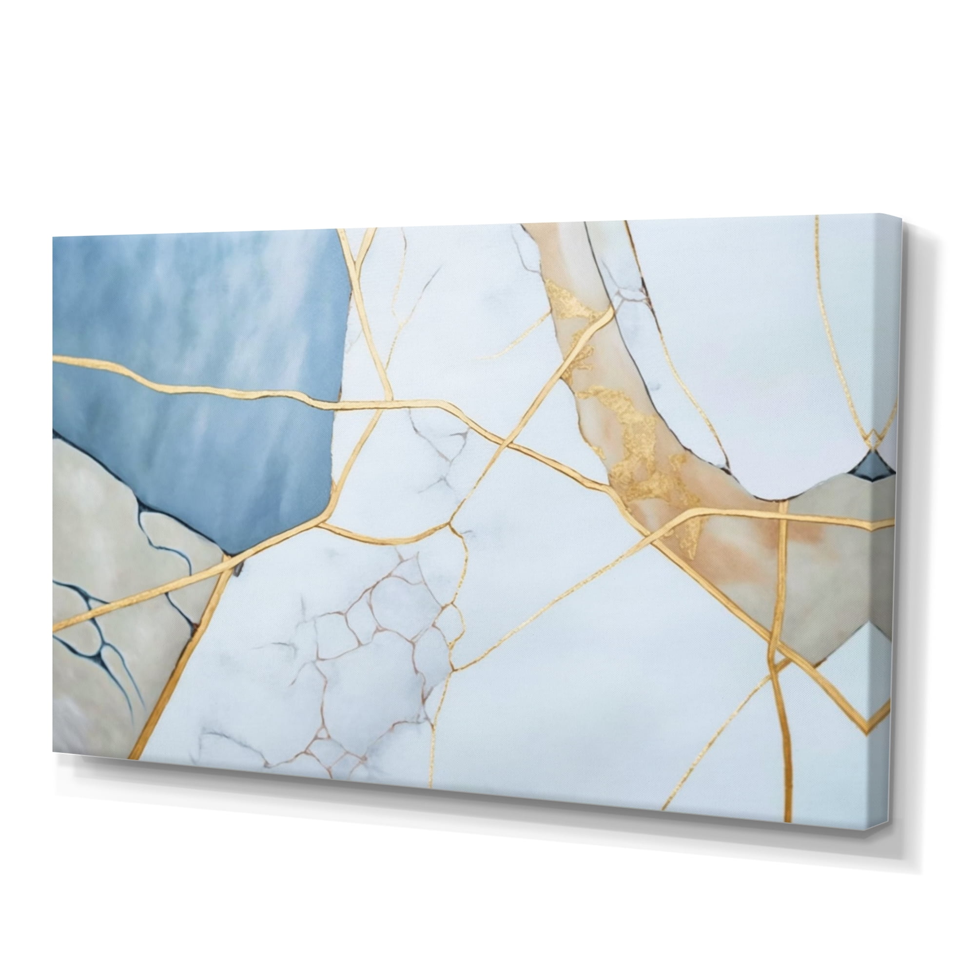 Designart Abstract Geode White I Canvas Wall Art