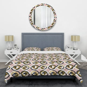 Designart 'Abstract Geometric Circular Retro I' Mid-Century Modern Duvet Cover Set