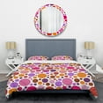 thumbnail image 1 of Designart 'Abstract Geometric Circular Retro II' Mid-Century Modern Duvet Cover Set, 1 of 4
