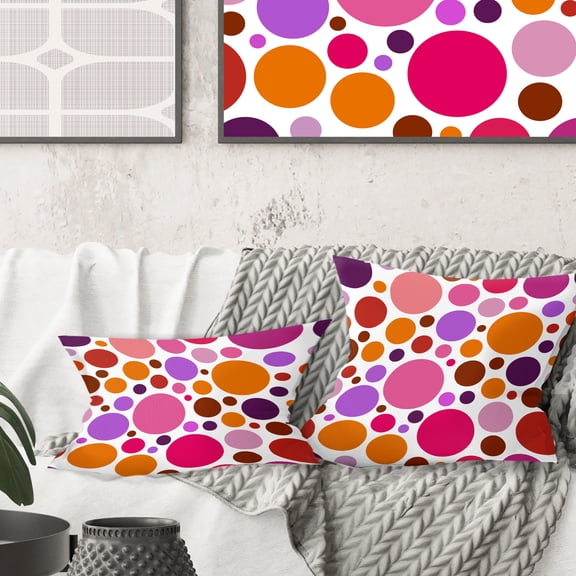Designart Abstract Geometric Circular Retro II' Mid-Century Modern Throw Pillow - 16x16