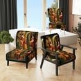 thumbnail image 1 of Designart "Abstract Geometric Graffiti Artwork IV" White Animals Upholstered Accent Chair - Modern Arm Chair For Living Room, 1 of 5