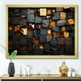 thumbnail image 1 of Designart "Abstract Geometric Grunge Gold Cubes III" Abstract Framed Wall Art Decor - Modern Gold Abstract Geometric Living Room Framed Canvas Art, 1 of 6