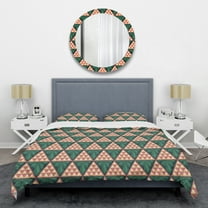 Designart 'Abstract Geometric Retro II' Mid-Century Modern Duvet Cover Set