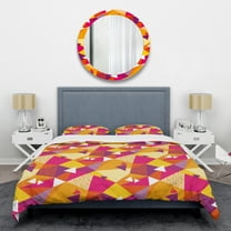 Designart 'Abstract Geometric Retro III' Mid-Century Modern Duvet Cover Set