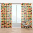 thumbnail image 1 of Designart 'Abstract Geometric Retro Pattern II' Mid-Century Modern Curtain Panel, 1 of 4