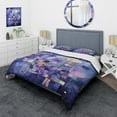 thumbnail image 1 of Designart "Abstract Geometric Tones in Blue II" Abstract Geometric Bedding Covert Set - Abstract Blue Modern Bed Set With 2 Shams, 1 of 5