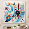 thumbnail image 1 of Designart "Abstract Geometric Vision in Blue and Pink V" Abstract Wall Art - Modern Blue Abstract Geometric Entryway Wall Art, 1 of 6