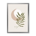 thumbnail image 1 of Designart 'Abstract Geometrical Leaf With Moon II' Modern Framed Art Print, 1 of 4