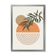 thumbnail image 1 of Designart 'Abstract Geometrical Moon and Sun With Leaf I' Modern Framed Art Print, 1 of 4