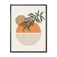 thumbnail image 1 of Designart 'Abstract Geometrical Moon and Sun With Leaf I' Modern Framed Canvas Wall Art Print, 1 of 5