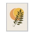 thumbnail image 1 of Designart 'Abstract Geometrical Moon and Sun With Leaf V' Modern Framed Canvas Wall Art Print, 1 of 5