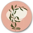 thumbnail image 1 of Designart 'Abstract Geometrical Moon and Sun With Leaf VI' Modern Circle Metal Wall Art 23x23 - Disc of 23, 1 of 5