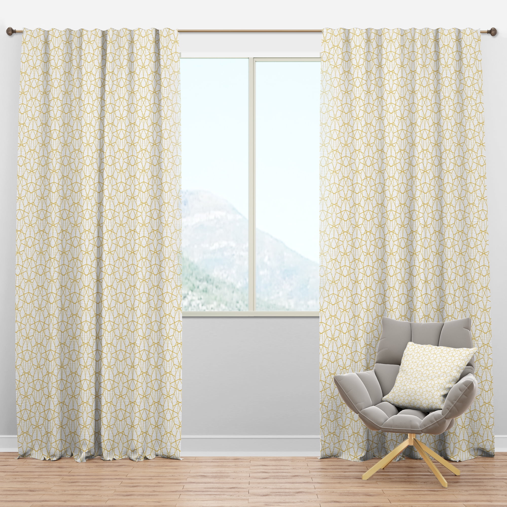 Designart 'Abstract Geometrical Retro Pattern' Mid-Century Modern Blackout Curtain Panel