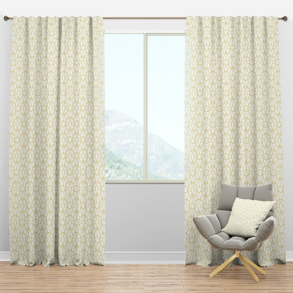 Designart 'Abstract Geometrical Retro Pattern' Mid-Century Modern Blackout Curtain Panel