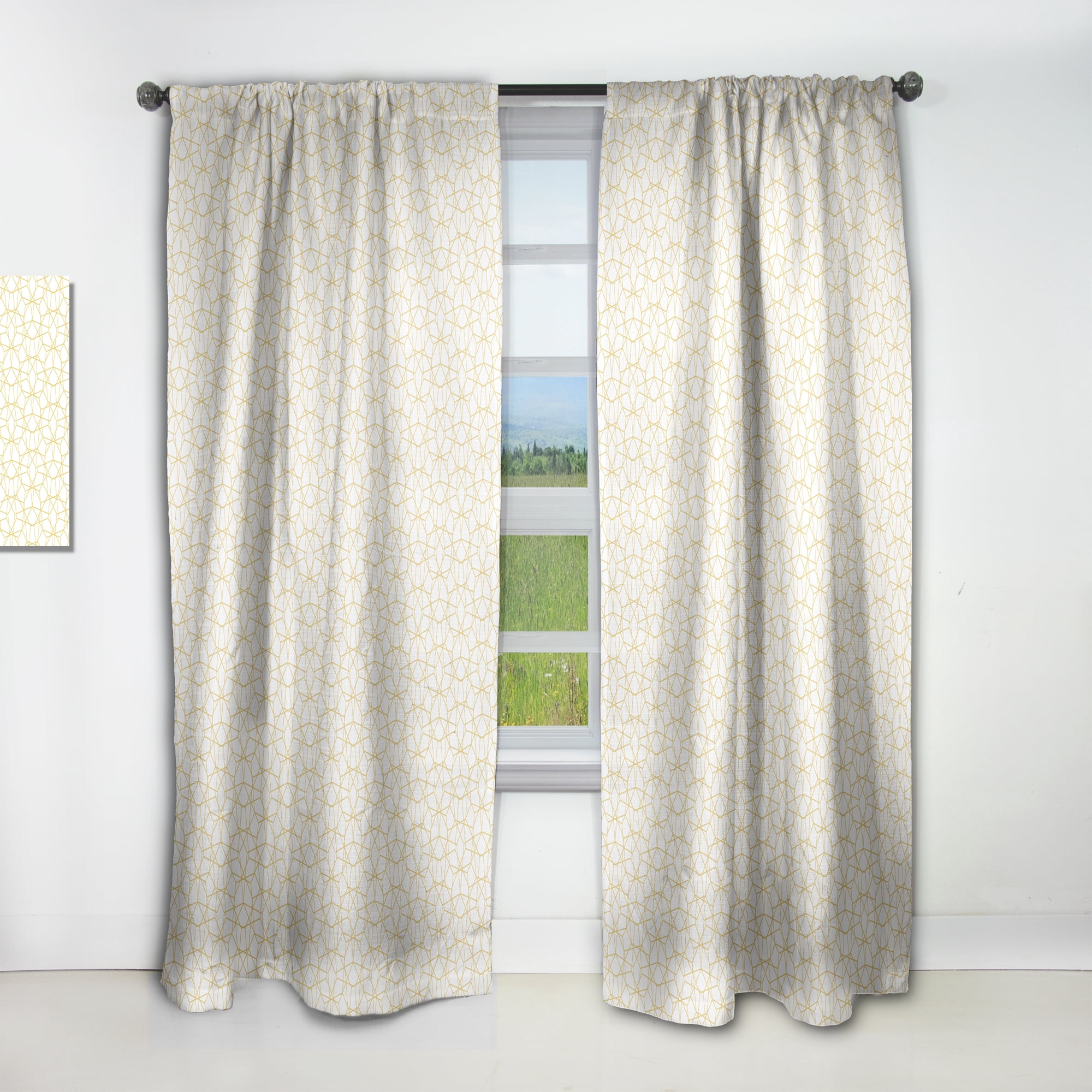 Designart 'Abstract Geometrical Retro Pattern' Mid-Century Modern Curtain Panel
