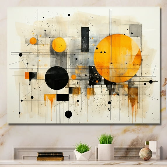 Designart "Abstract Geometry III" Abstract Shapes Canvas Wall Art