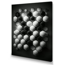 Designart Abstract Geomtric Black And White III Canvas Wall Art