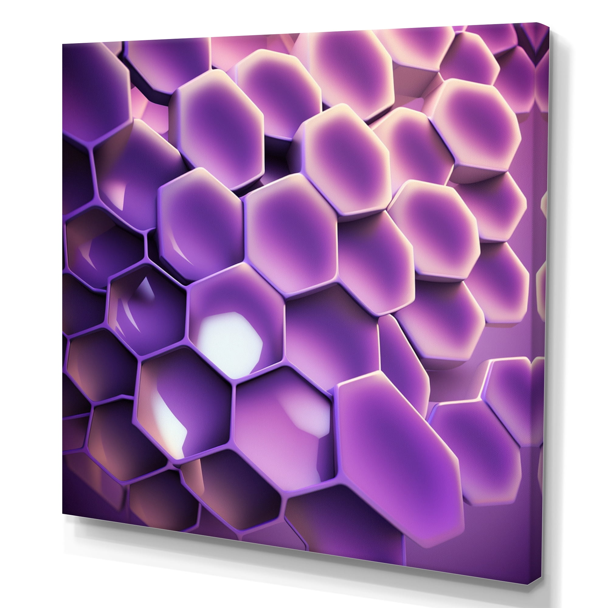 Designart Abstract Geomtric Purple I Canvas Wall Art
