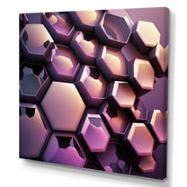 Designart Abstract Geomtric Purple II Canvas Wall Art