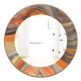 thumbnail image 1 of Designart 'Abstract Gilded Orange Waves' Modern Mirror - Oval or Round Wall Mirror, 1 of 3