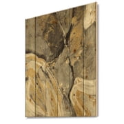 Designart Abstract Glam Phoenix Neutral Modern Glam Print on Natural Pine Wood