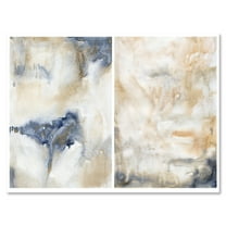 Designart ' Abstract Gold Beige Pink and Dark Pastel Strokes ' Modern Canvas Wall Art Print