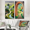 thumbnail image 1 of Designart "Abstract Green Mountains Little Spring River" Abstract Landscape Wall Art Set Of 2 - Modern Green Gallery Set For Office Decor, 1 of 6