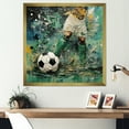 thumbnail image 1 of Designart "Abstract Green Soccer Player" Sports Framed Wall Art Decor - Modern White Soccer Hallway Framed Wall Art Decor, 1 of 6