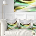 thumbnail image 1 of Designart Abstract Green Yellow Waves - Abstract Throw Pillow - 16x16, 1 of 5