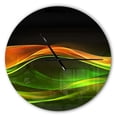 thumbnail image 1 of Designart 'Abstract Green Yellow in Black ' Modern wall clock, 1 of 3