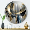 thumbnail image 1 of Designart "Abstract Harmony Shapes and Lines I" Abstract Marble Metal Round Wall Decor, 1 of 5