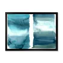 Designart 'Abstract Impression Ocean Blue Aquatic I' Modern Framed Art Print