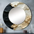 thumbnail image 1 of Designart "Abstract Ivory And Ebony Fluid Art" Beach Round Mirror Wall Decor Coastal - Large Cream Round Office Mirror - Round Mirror - 23" x 23", 1 of 6