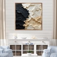 thumbnail image 1 of Designart "Abstract Ivory And Ebony Fluid Art" Coastal Floater Framed Wall Decor, 1 of 5