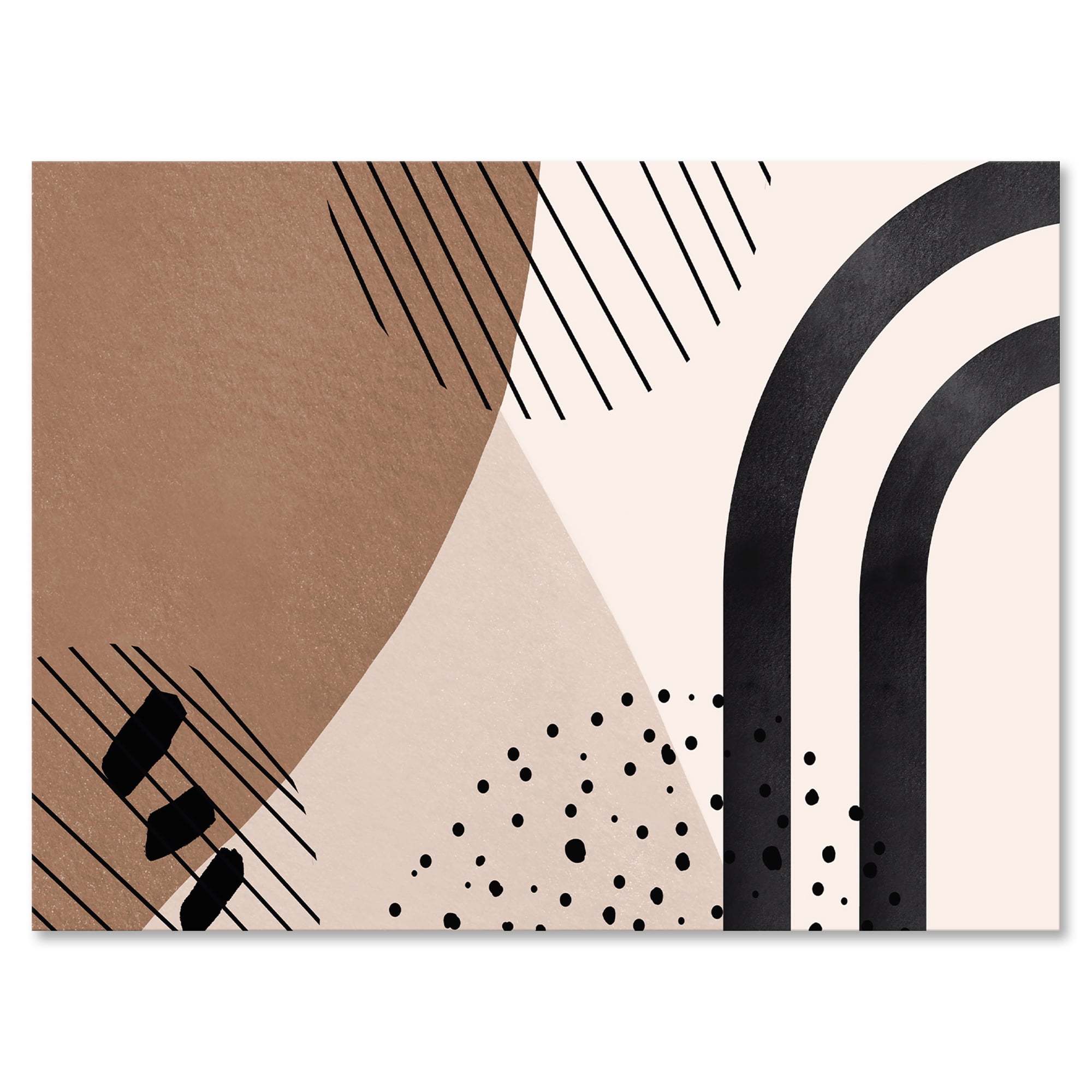 Designart ' Abstract Ivory Shapes and Shapes in Terracotta I ' Modern Canvas Wall Art Print