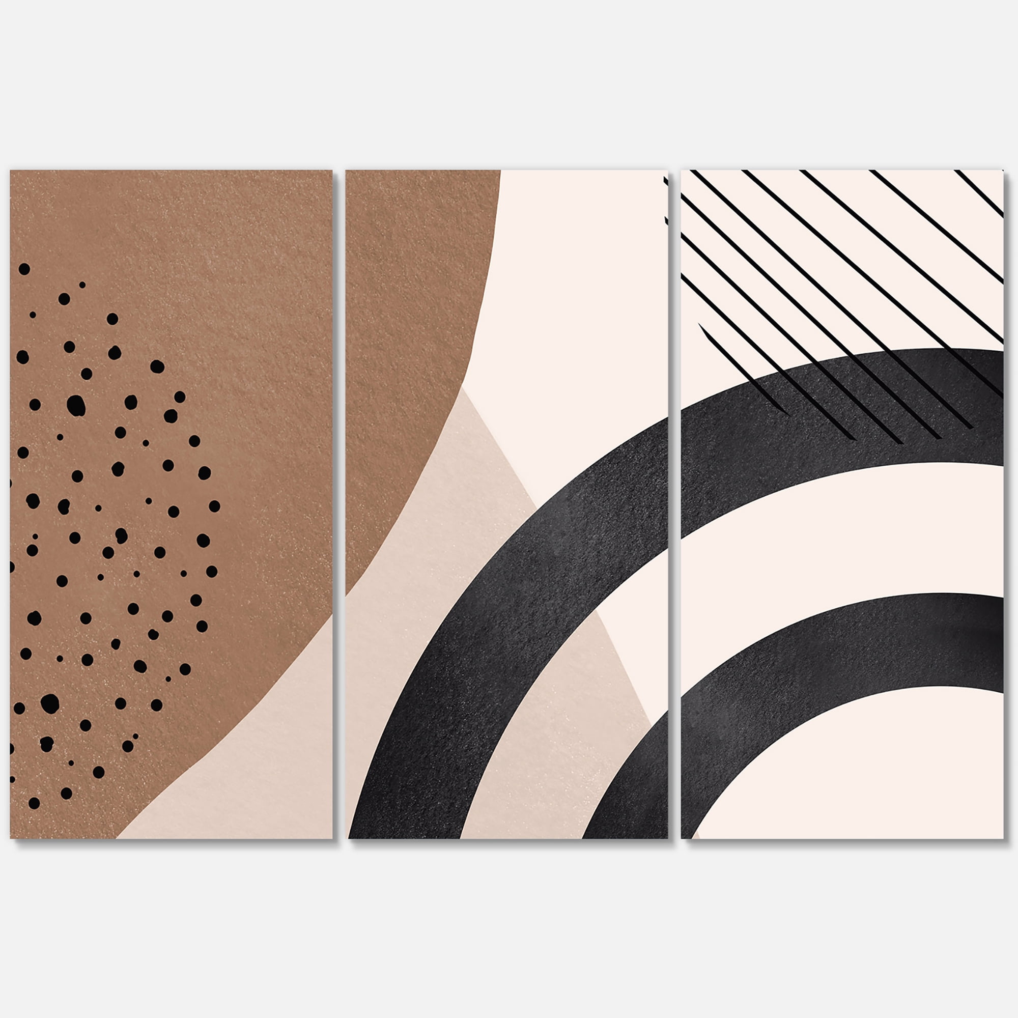 Designart ' Abstract Ivory Shapes and Shapes in Terracotta III ' Modern Canvas Wall Art Print