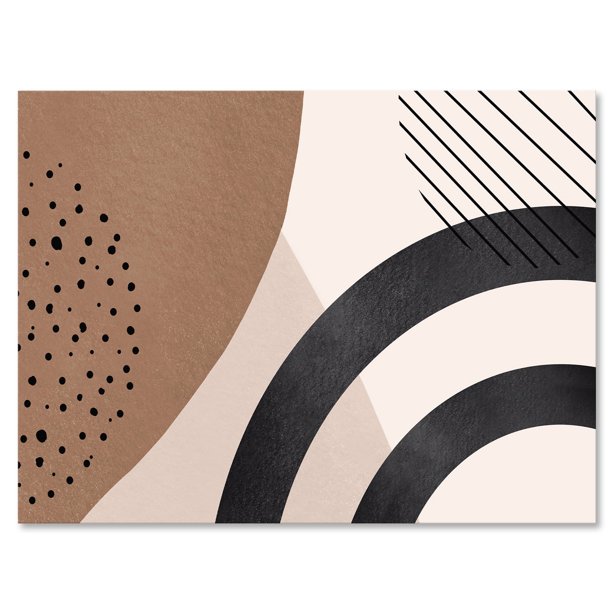 Designart ' Abstract Ivory Shapes and Shapes in Terracotta III ' Modern Canvas Wall Art Print