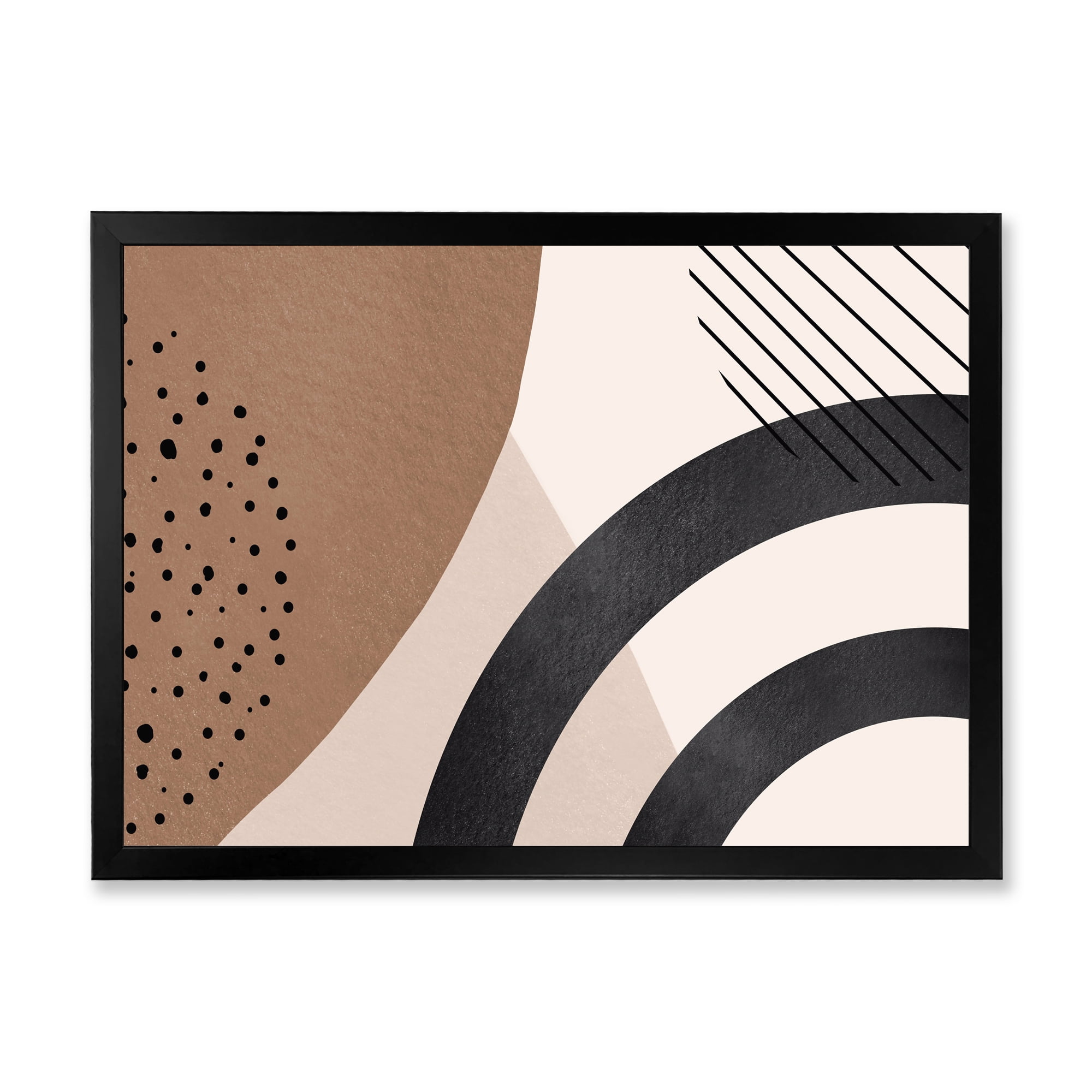 Designart 'Abstract Ivory Shapes and Shapes in Terracotta III' Modern Framed Art Print