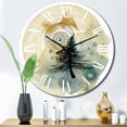 thumbnail image 1 of Designart "Abstract Landscape with Mountains, Moon, and Tree V" Modern Geometric Oversized Wall Clock, 1 of 5