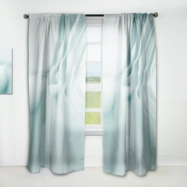 Designart 'Abstract Light Blue Waves II' Modern & Contemporary Curtain Panel