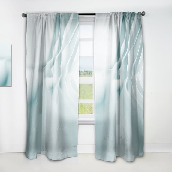 Designart 'Abstract Light Blue Waves II' Modern & Contemporary Curtain Panel